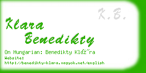 klara benedikty business card